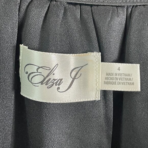 NEW Eliza J Womens 4 Black Off The Shoulder Mini Dress Lace Shear Lined - Picture 6 of 9